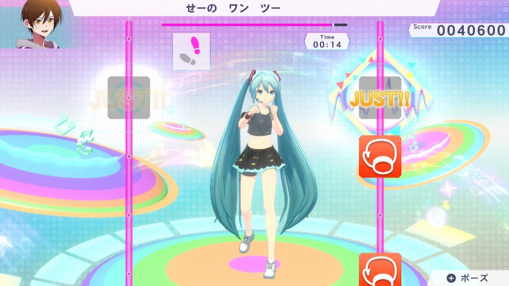 FitBoxing初音ミク　プレイ画面