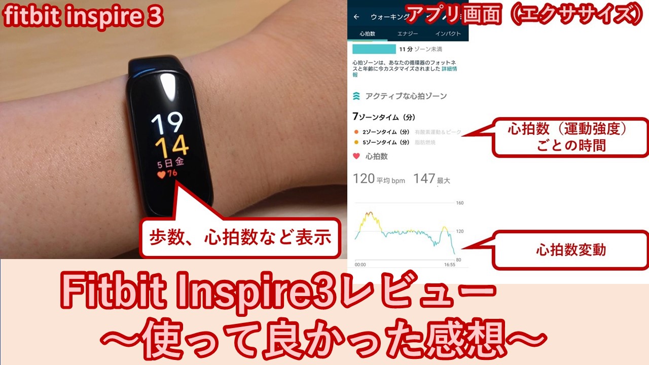 Fitbit Inspire3レビュー　～使って良かった感想～